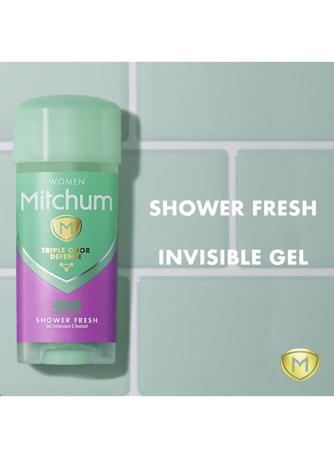 Mitchum Women's Deodorant, Antiperspirant Stick, Triple Odor Defense Gel, 48 Hr Protection, Shower Fresh, 3.4 Oz (Pack of 2)