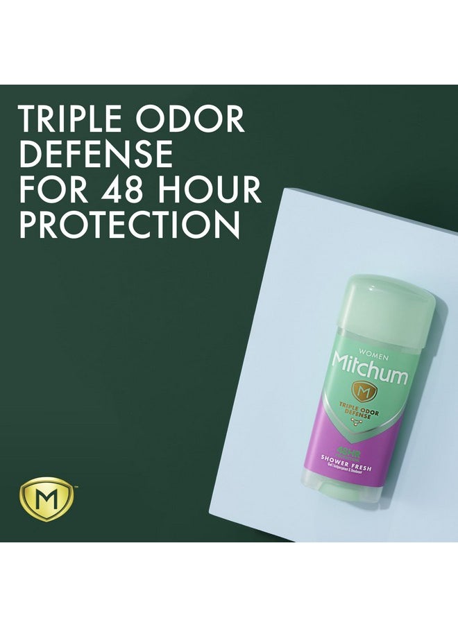 Mitchum Women's Deodorant, Antiperspirant Stick, Triple Odor Defense Gel, 48 Hr Protection, Shower Fresh, 3.4 Oz (Pack of 2)