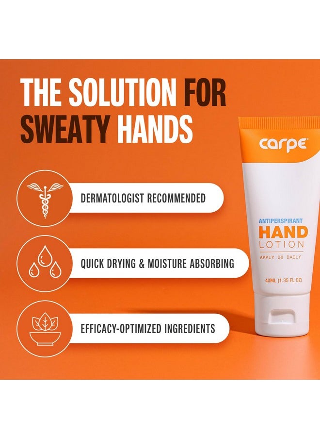 Carpe Antiperspirant Hand Lotion, A dermatologist-recommended smooth lotion that helps stop hand sweat, Great for hyperhidrosis (Original Eucalyptus)