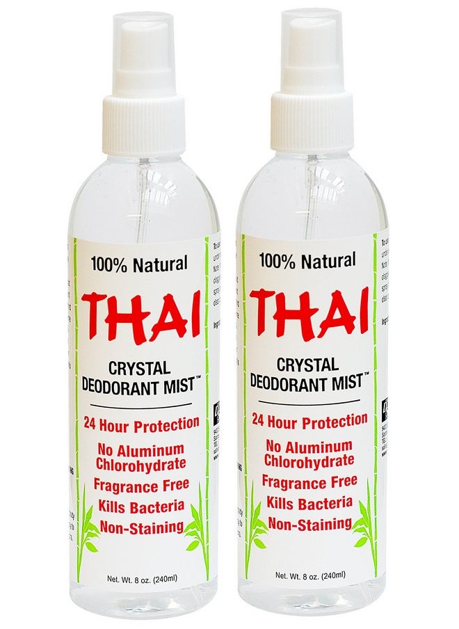 Thai Deodorant Stone Crystal Mist Natural Deodorant Spray 8 oz. Bundle, Pack of 2
