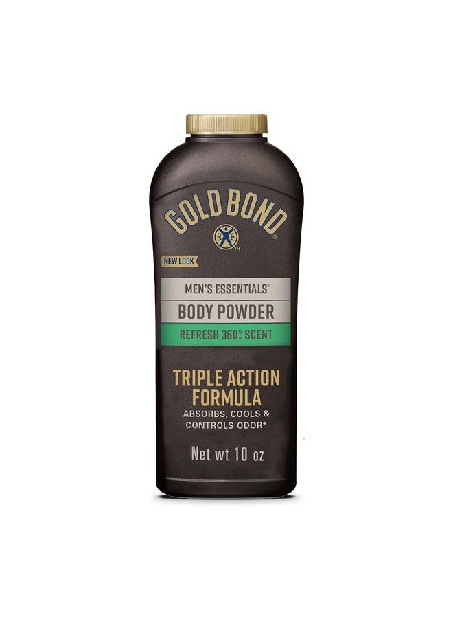 Gold Bond Men's Essentials Talc-Free Body Powder, 10 oz., Refresh 360 Scent, Wetness Protection