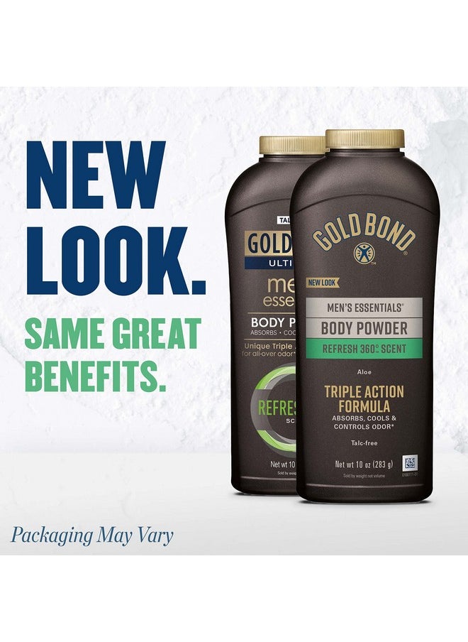 Gold Bond Men's Essentials Talc-Free Body Powder, 10 oz., Refresh 360 Scent, Wetness Protection