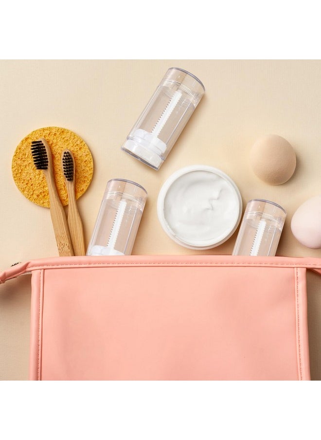RONRONS 10 Pcs 30ml Empty Deodorant Containers Twist-up Filling Stick Clear Plastic Deodorant Bottles 1 Oz Refillable Deodorant Bottom fill Round Lip Balm Tubes for Home Travel Business Trip