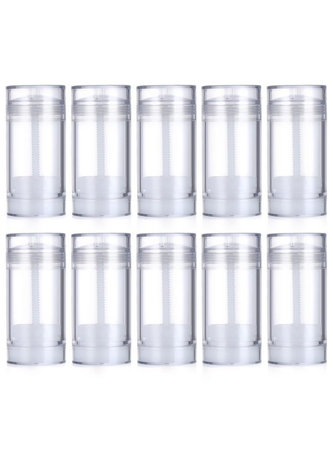 RONRONS 10 Pcs 30ml Empty Deodorant Containers Twist-up Filling Stick Clear Plastic Deodorant Bottles 1 Oz Refillable Deodorant Bottom fill Round Lip Balm Tubes for Home Travel Business Trip