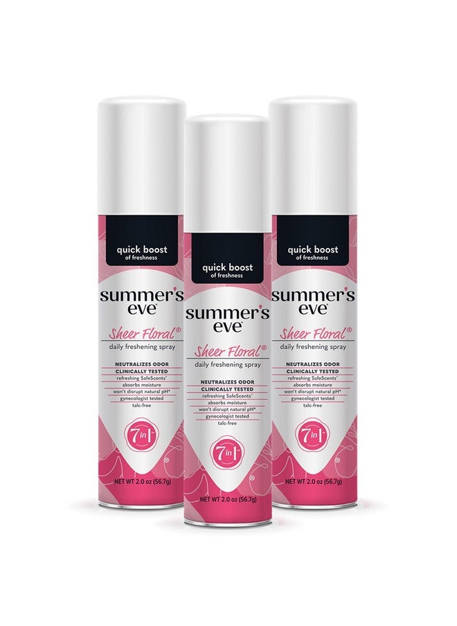 Summer's Eve Sheer Floral Daily Refreshing Feminine Spray, 2 oz, 3 Pack