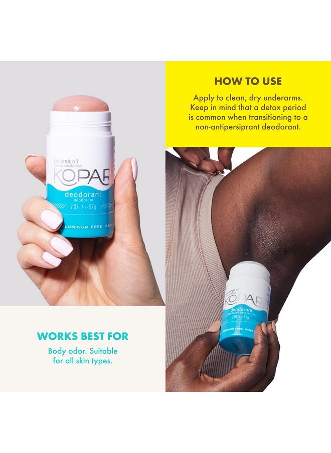 Kopari Aluminum Free Coconut Deodorant, Non Toxic & Clean Plant-Based, No Aluminum, Parabens or Baking Soda, Long Lasting Protection, Original 2 Pack