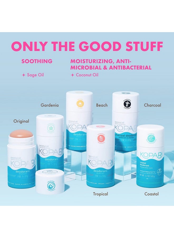 Kopari Aluminum Free Coconut Deodorant, Non Toxic & Clean Plant-Based, No Aluminum, Parabens or Baking Soda, Long Lasting Protection, Original 2 Pack