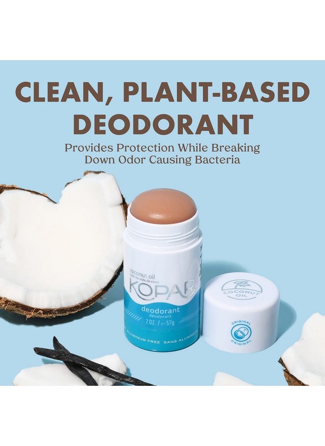 Kopari Aluminum Free Coconut Deodorant, Non Toxic & Clean Plant-Based, No Aluminum, Parabens or Baking Soda, Long Lasting Protection, Original 2 Pack
