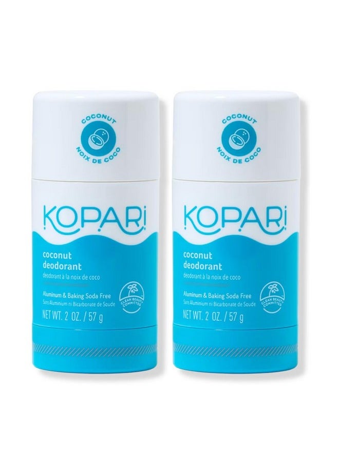 Kopari Aluminum Free Coconut Deodorant, Non Toxic & Clean Plant-Based, No Aluminum, Parabens or Baking Soda, Long Lasting Protection, Original 2 Pack