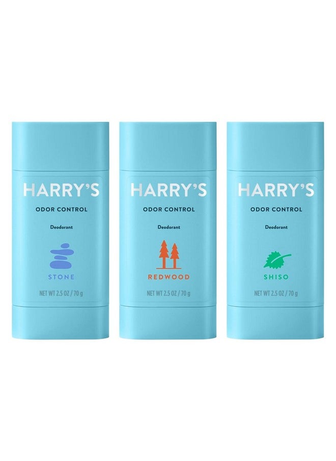 Harry's Men's Deodorant - Odor Control Deodorant - Aluminum-Free - Variety Pack - Stone, Shiso, Redwood, 2.5 Ounce (Pack of 3)