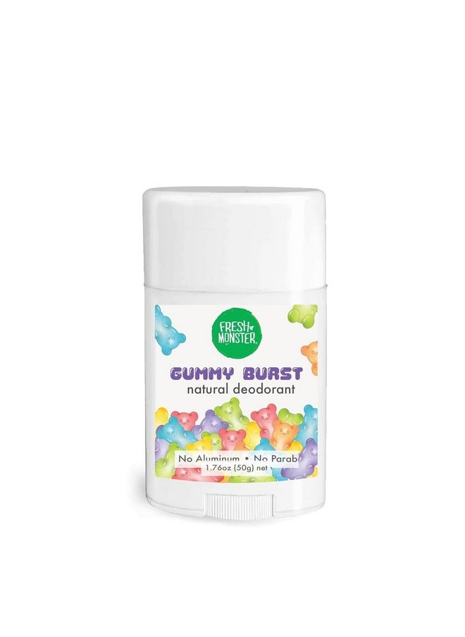Fresh Monster Natural Deodorant for Kids & Teens, Aluminum Free, Paraben Free, Hypoallergenic Deodorant, Gummy Burst (1.76oz)