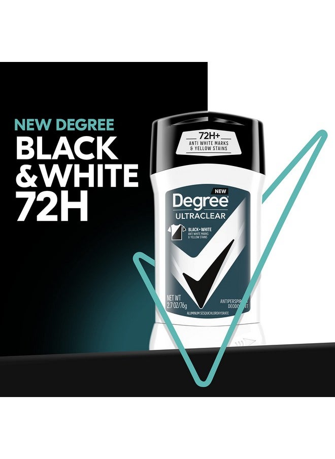 Degree Men UltraClear Antiperspirant Deodorant Black + White 72-Hour Sweat & Odor Protection Antiperspirant For Men With MotionSense Technology 2.7 Ounce (Pack of 4)
