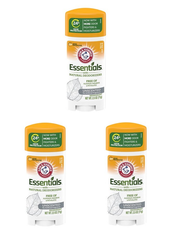 Arm & Hammer Deodorant 2.5 Ounce Essentials Unscented (73ml) (3 Pack)