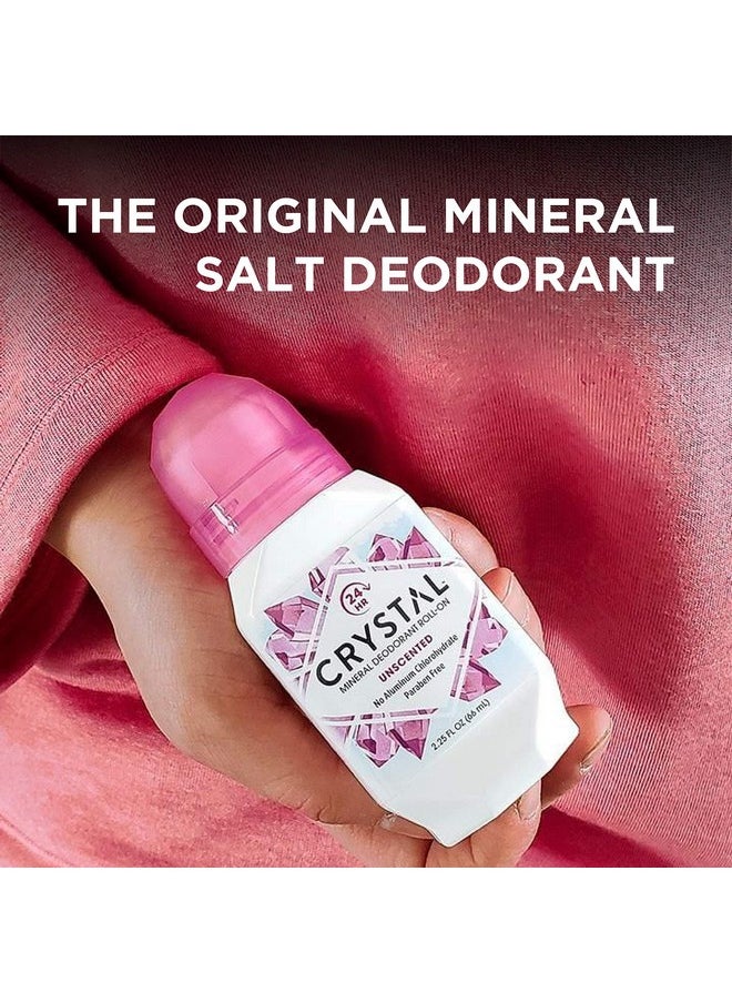 CRYSTAL Deodorant - Mineral Roll on Vegan Deodorant for Women and Men, Unscented - 2.25 fl. oz. (3 Pack) (Packaging May Vary)