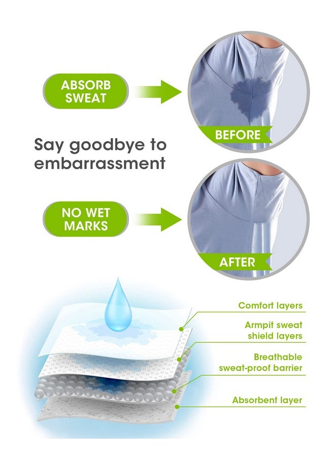 Underarm Sweat Pads - OTTOLIVES PREMIUM QUALITY Fight Hyperhidrosis [100 PCS] for Men and Women Comfortable, Non Visible, Extra Adhesive, Disposable Dress Guards/Shields, Non Sweat Armpit Protection