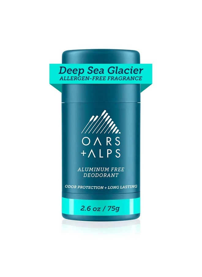 Oars + Alps Aluminum Free Deodorant for Men and Women, Dermatologist Tested and for Sensitive Skin, Vegan, Travel Size, Deep Sea Glacier, 1 Pack, 2.6 Oz