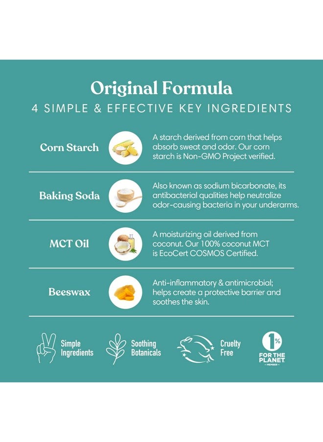 HUMBLE BRANDS Original Formula Aluminum-free Deodorant. Long Lasting Odor Control with Baking Soda and Essential Oils, Full and Travel Size (Moroccan Rose)