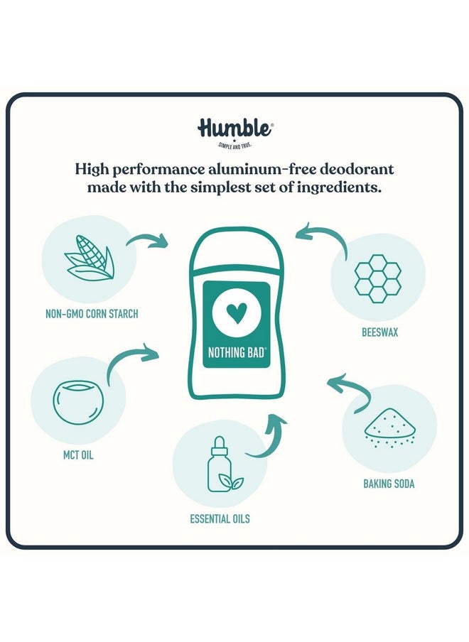 HUMBLE BRANDS Original Formula Aluminum-free Deodorant. Long Lasting Odor Control with Baking Soda and Essential Oils, Full and Travel Size (Moroccan Rose)