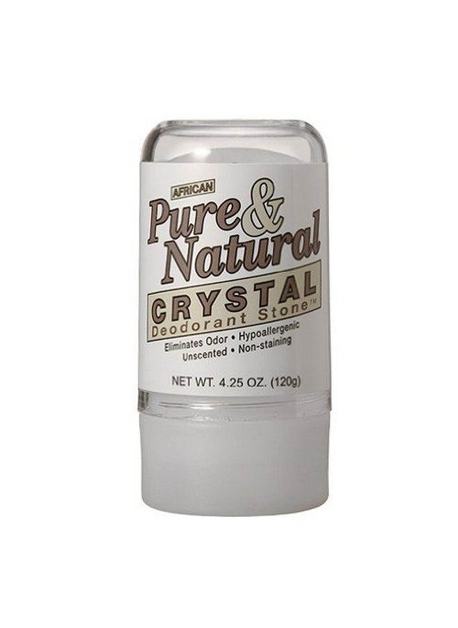 Bargz Pure and Natural Crystal Deodorant Stone - Hypo allergenic - Unscented - Non Staining - 4.25 oz