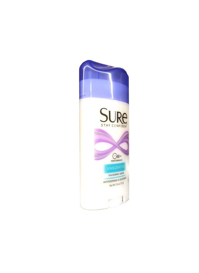 Sure Deodorant 2.6oz Invisible Solid Unscented (Pack of 3)