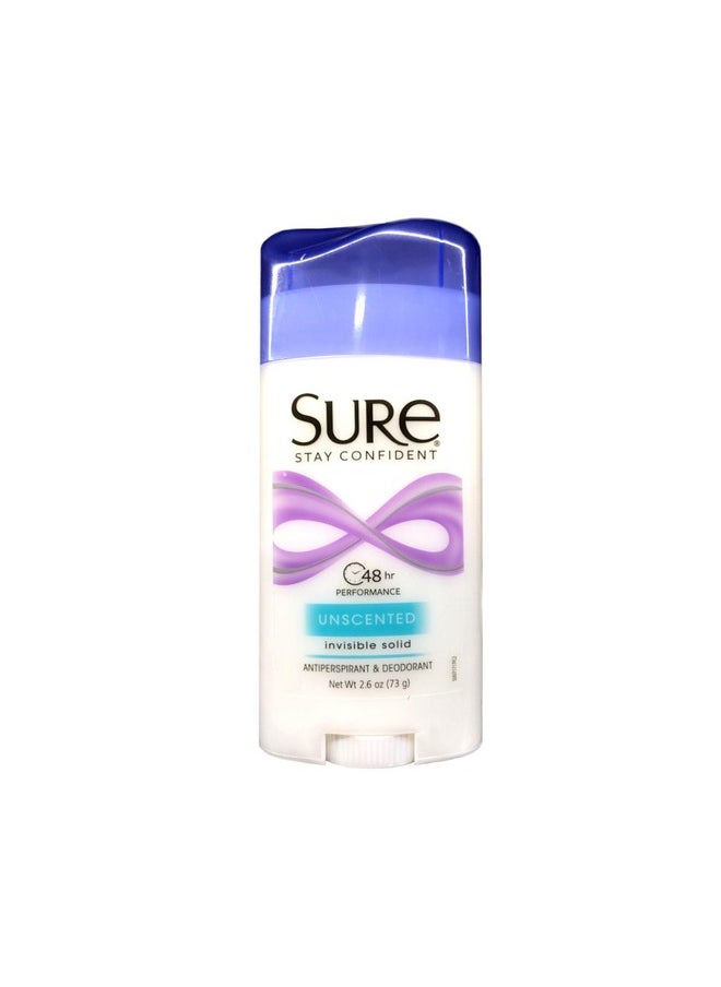 Sure Deodorant 2.6oz Invisible Solid Unscented (Pack of 3)
