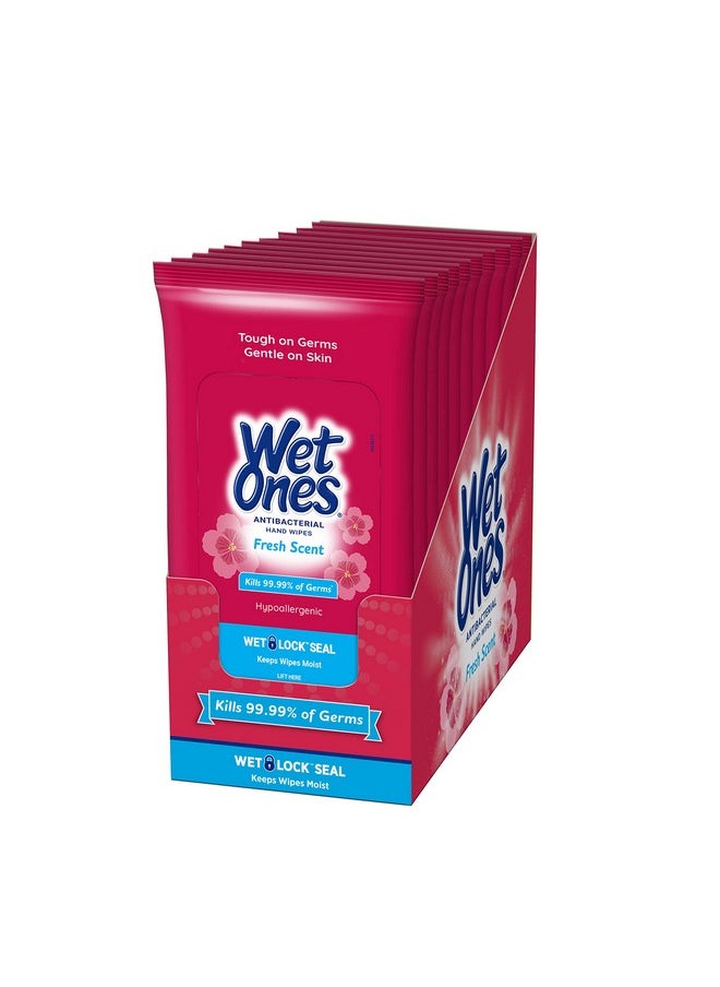 Wet Ones Antibacterial Hand Wipes Case, Fresh Scent | 20 ct. Travel Size (10 pack)