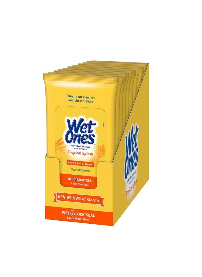 Wet Ones Antibacterial Hand Wipes, Tropical Splash - 20 ct. Size Wipes (10 Pack)