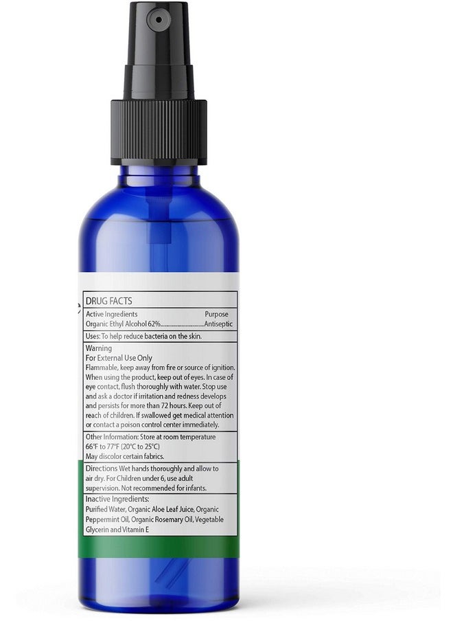 Brittanie's Thyme Organic Travel Hand Sanitizer Spray, Rosemary & Peppermint 2oz 6 Count | Vitamin E Aloe Moisturizing | Non Greasy & Replenishes Moisture & Nourishes Skin