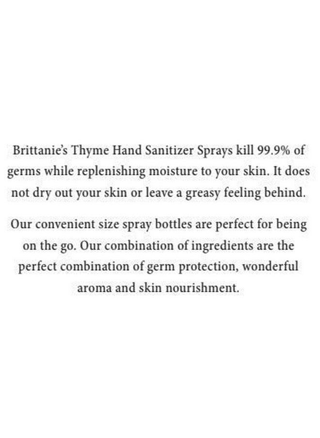 Brittanie's Thyme Organic Travel Hand Sanitizer Spray, Rosemary & Peppermint 2oz 6 Count | Vitamin E Aloe Moisturizing | Non Greasy & Replenishes Moisture & Nourishes Skin