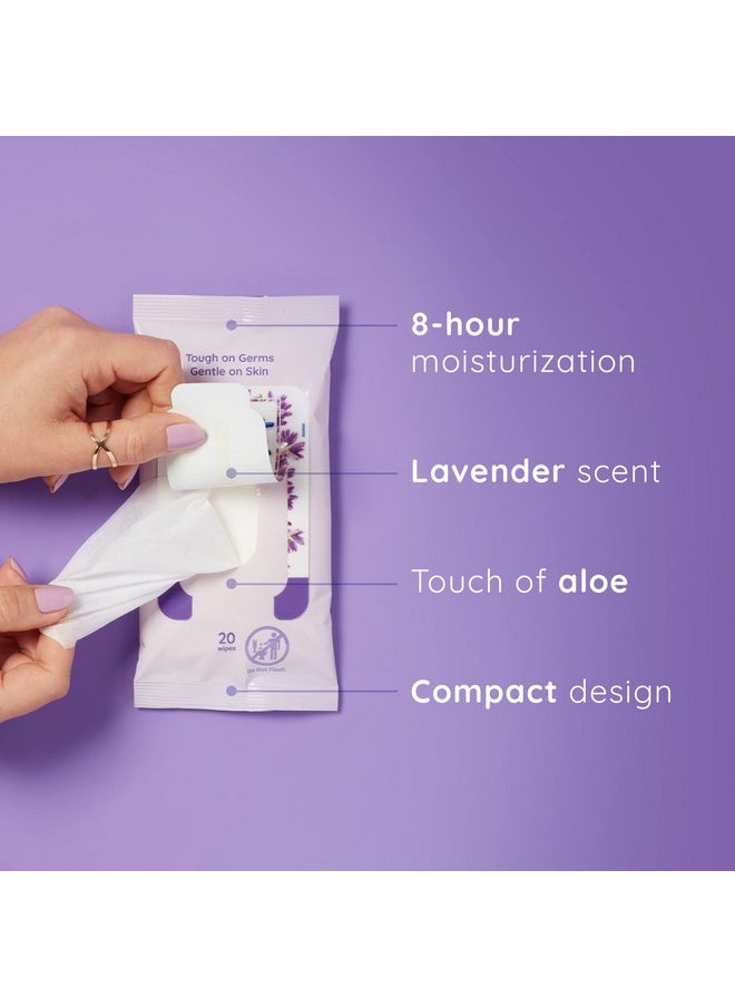 Wet Ones Antibacterial Hand Wipes, Lavender Wipes | Travel Wipes Case, Antibacterial Wipes, Moisturizing Wipes | 20 ct. Travel Size Wipes (10 pack)
