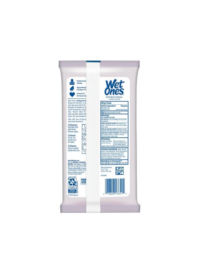 Wet Ones Antibacterial Hand Wipes, Lavender Wipes | Travel Wipes Case, Antibacterial Wipes, Moisturizing Wipes | 20 ct. Travel Size Wipes (10 pack)