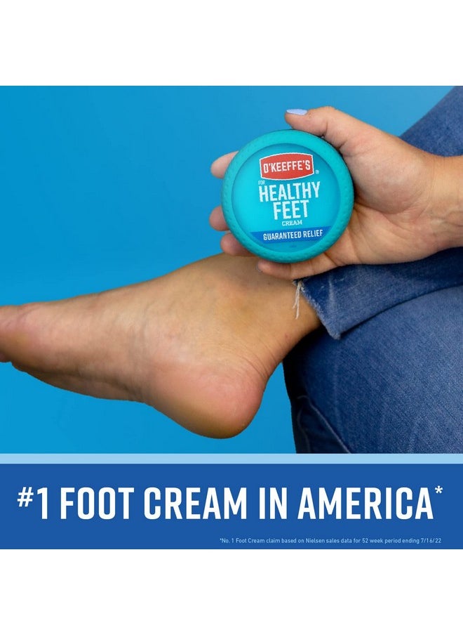 O'Keeffe's for Healthy Feet Foot Cream; Guaranteed Relief for Extremely Dry; Cracked Feet; Instantly Boosts Moisture Levels; 3.2 Ounce Jar; (Pack of 2)