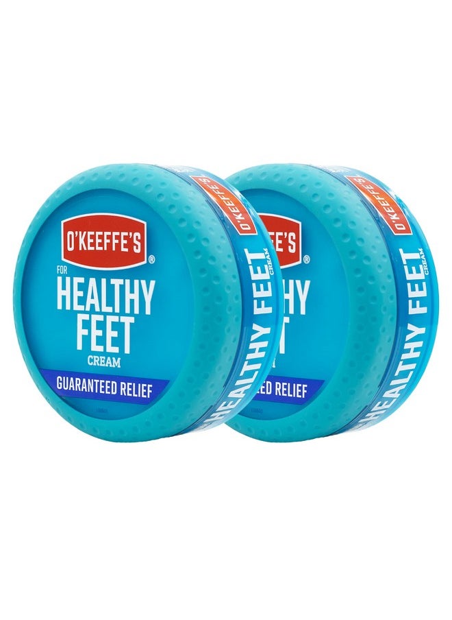 O'Keeffe's for Healthy Feet Foot Cream; Guaranteed Relief for Extremely Dry; Cracked Feet; Instantly Boosts Moisture Levels; 3.2 Ounce Jar; (Pack of 2)