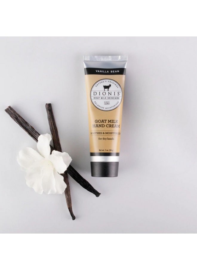 Dionis Goat Milk Skin Care Vanilla Bean Scented Hand Cream Set - Cruelty Free Travel Size Hand Lotion For Hydrating & Moisturizing Dry Skin - Paraben Free Formula Made In The USA, 1 oz Set of 4