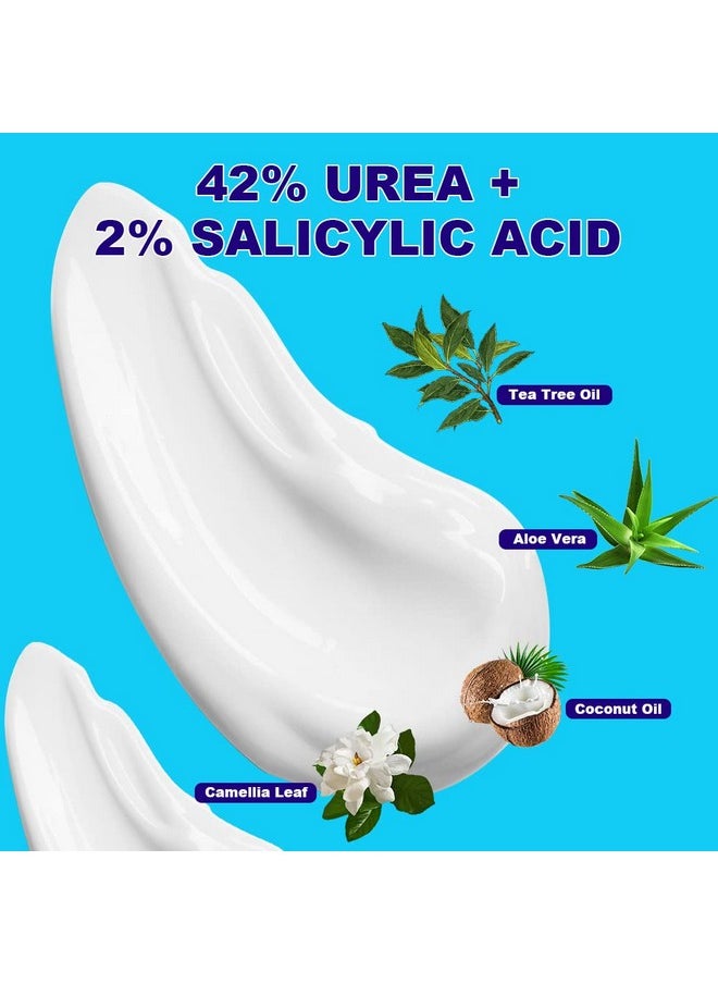 ASDToTio Urea Cream 42% - Premium Urea Foot Cream - With 2% Salicylic Acid, Tea Tree Oil, Shea Butter, Aloe Vera - For Feet, Hands, Heels, Elbows, Knees and More - 4 oz