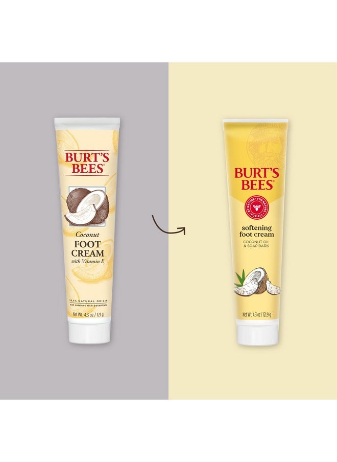 Burt's Bees Stocking Stuffers, Softening Foot Cream with Coconut Oil and Soap Bark, Natural Origin Skin Care Christmas Gifts, 4.3 Ounces (3-Pack)