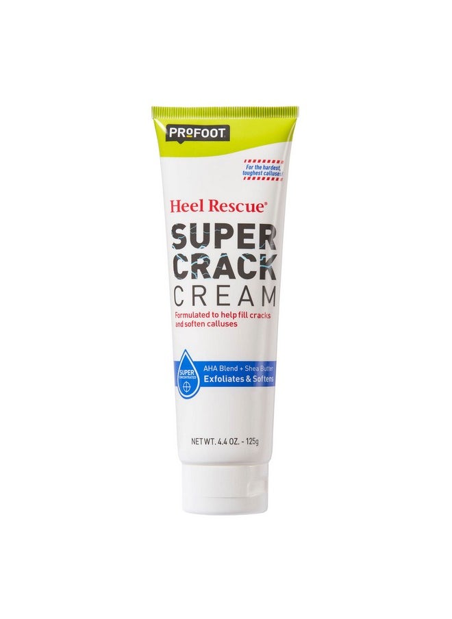 PROFOOT Heel Rescue Super Crack Foot Cream, Concentrated AHA Blend & Shea Butter, Moisturizes, Exfoliates, Softens & Aids Cracked Heel Repair, 4.4 Ounce