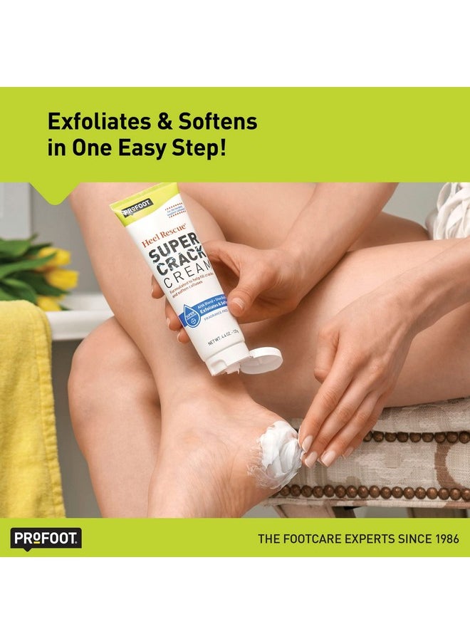 PROFOOT Heel Rescue Super Crack Foot Cream, Concentrated AHA Blend & Shea Butter, Moisturizes, Exfoliates, Softens & Aids Cracked Heel Repair, 4.4 Ounce