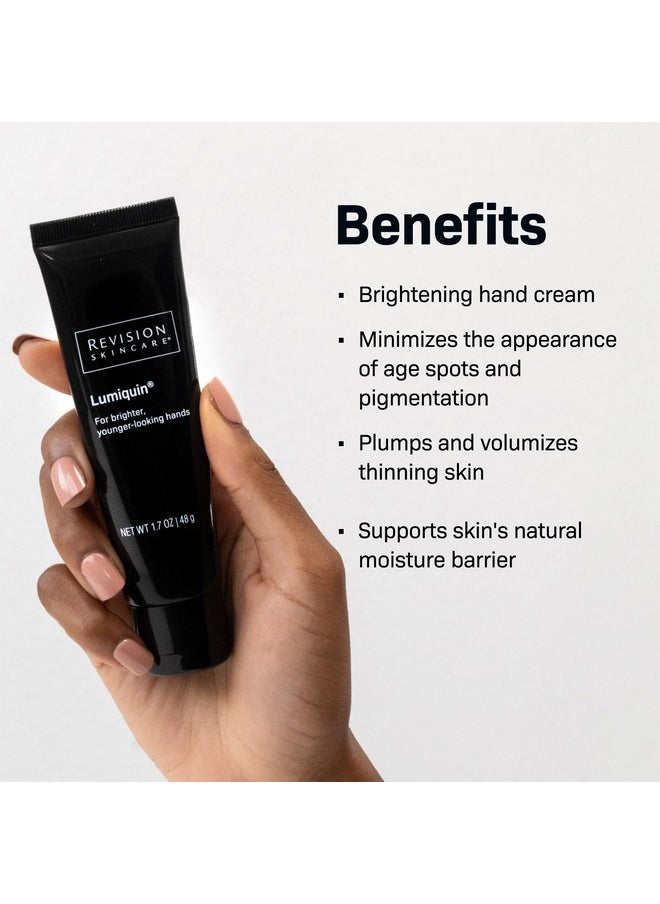 Revision Skincare Lumiquin® Hand Cream, Anti Aging Hand Moisturizer, Supports Moisture Barrier, Skin Brightening, 1.7 oz