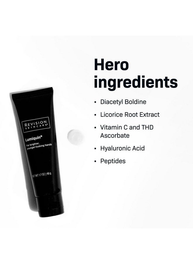 Revision Skincare Lumiquin® Hand Cream, Anti Aging Hand Moisturizer, Supports Moisture Barrier, Skin Brightening, 1.7 oz