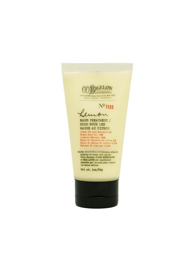 C.O. Bigelow Lemon Hand Treatment No 1135 - Lemon Hand Lotion for Dry Hands with Grape Seed Oil & Lemon Extract, Lemon Scented Lotion for Dry Skin, 1 Oz.