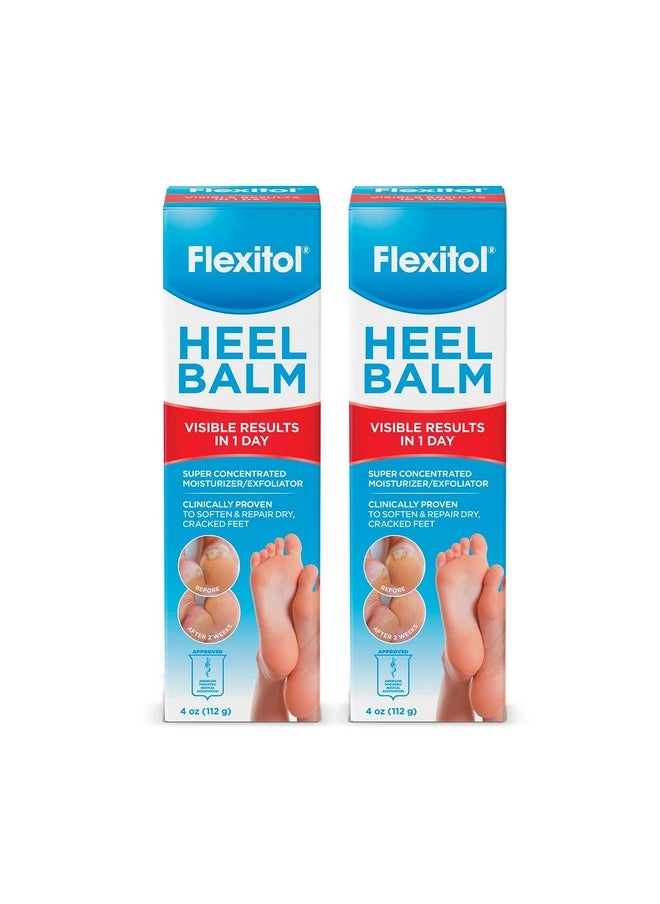 Flexitol Heel Balm, Rich Moisturizing & Exfoliating Foot Cream, 4 Oz Tube (Pack of 2)