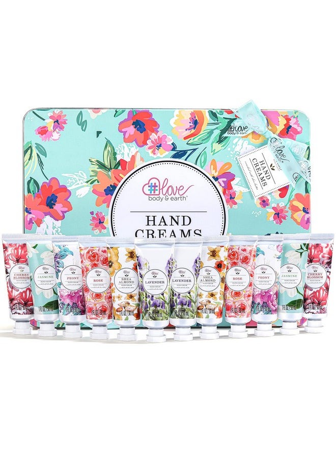 BODY & EARTH Hand Cream Set Pack of 12 Enriched with Shea Butter to Nourish Dry Hands, Hand Lotion Gift Packs, Travel Size, Best Gifts for Women