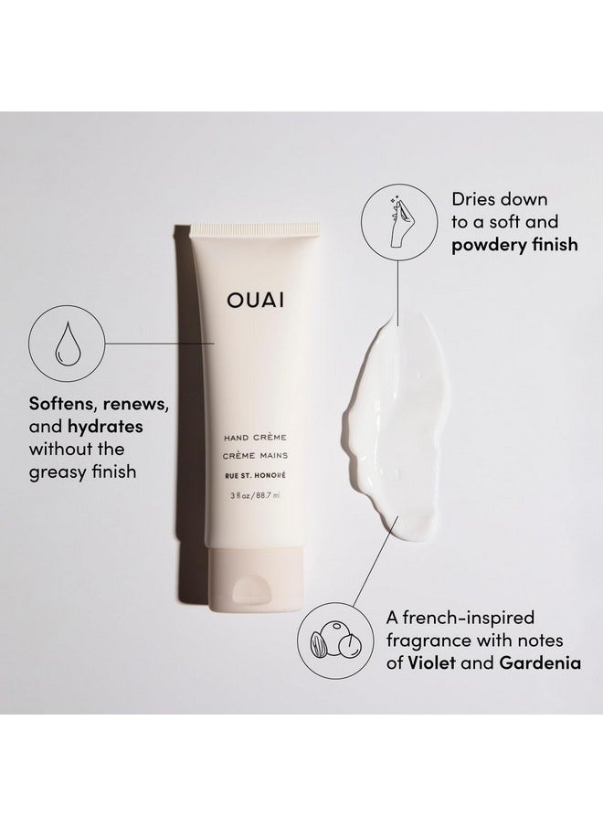 OUAI Hand Cream - Thick, Creamy Balm with Coconut Oil, Murumuru Butter and Shea Butter - Hydrating Moisturizer for Soft Hands - Use Daily to Deeply Nourish Skin (3 Oz)