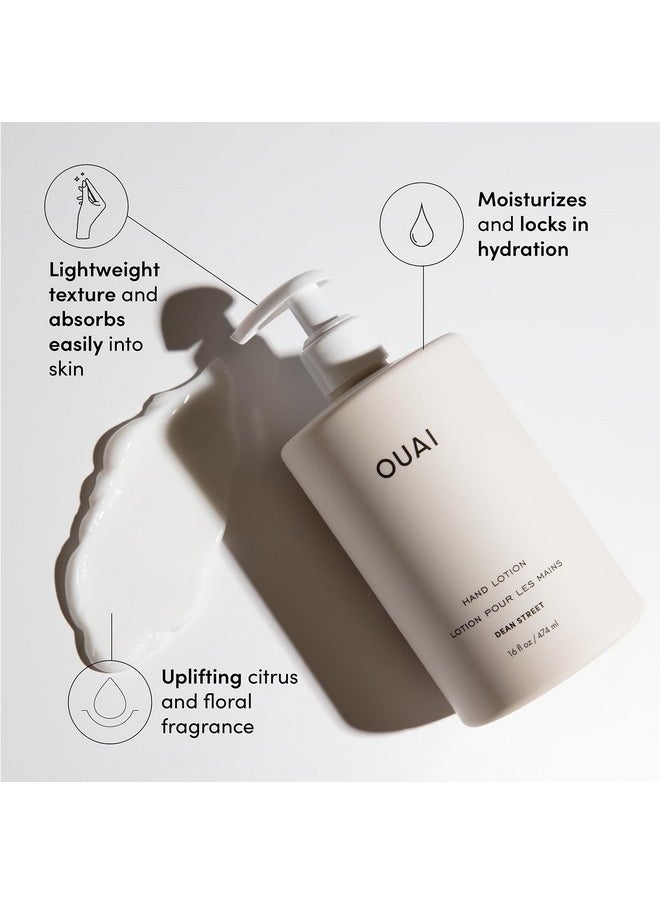 OUAI Hand Lotion - Daily, Lightweight, Hydrating Lotion for Dry Skin - Made with Avocado, Rosehip and Jojoba Oil to Lock in Moisture - Never Greasy (16 Fl Oz)