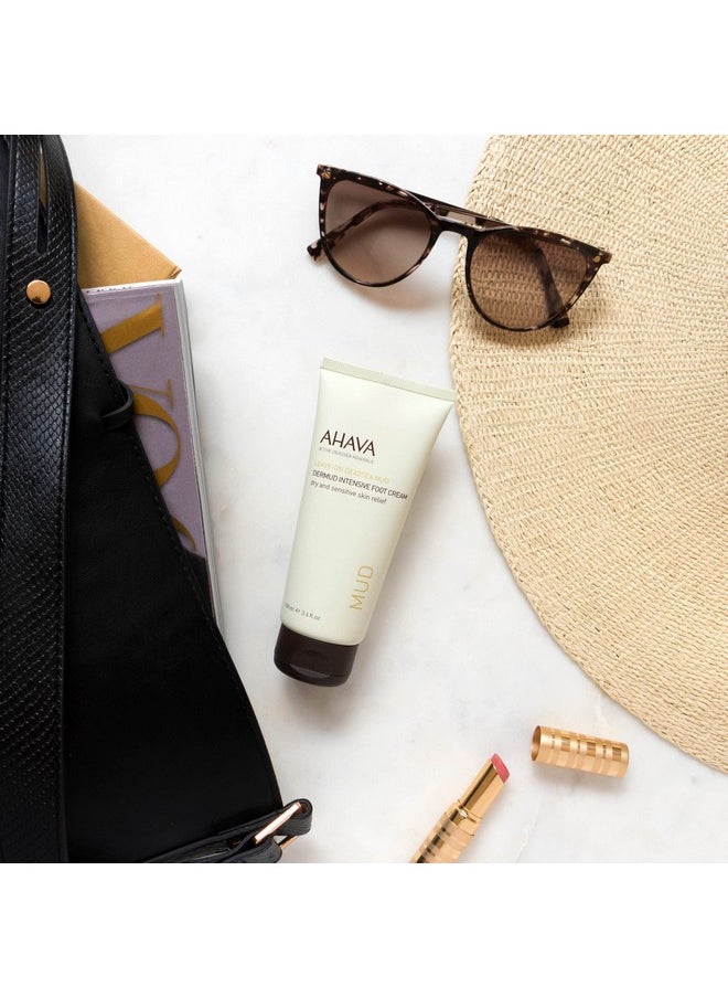 AHAVA Dermud Intensive Foot Cream - Intensely Hydrates, Moisturizes & Heals Dry Cracked Heels and Feet, Enriched with Patented Osmoter and Dermud, Hippophae Oil, Lavender Oil & Shea Butter, 3.4 Fl.Oz
