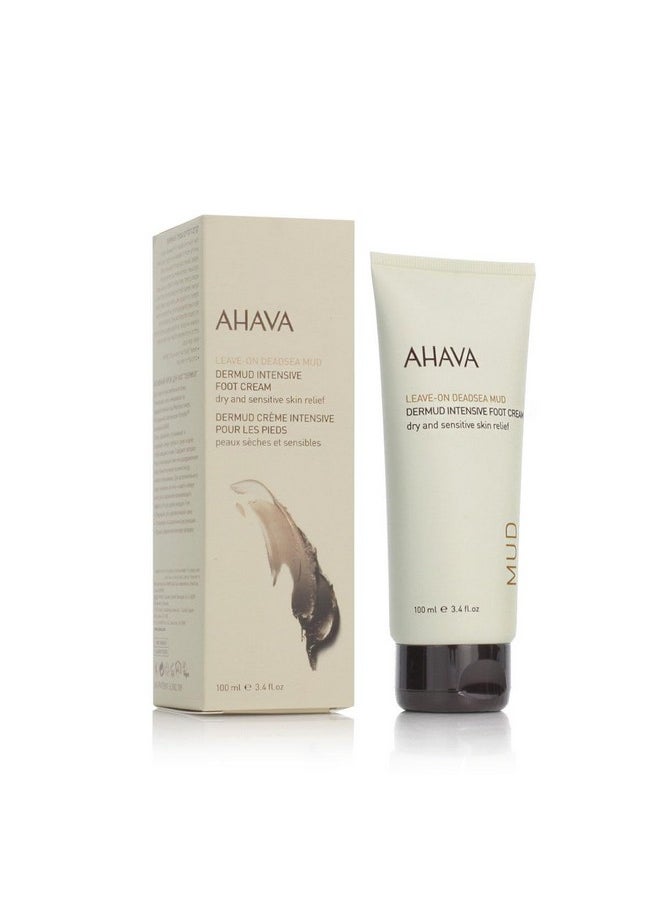 AHAVA Dermud Intensive Foot Cream - Intensely Hydrates, Moisturizes & Heals Dry Cracked Heels and Feet, Enriched with Patented Osmoter and Dermud, Hippophae Oil, Lavender Oil & Shea Butter, 3.4 Fl.Oz