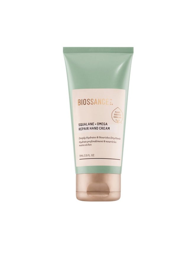 Biossance Squalane + Omega Repair Hand Cream. Deeply Moisturizing and Protective Hand Repair Treatment for Immediate Relief and Smooth Hands (2.5 oz)