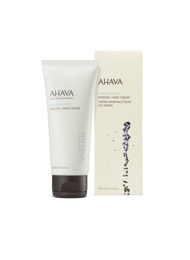 AHAVA Dead Sea Water Mineral Hand Cream - Hand Moisturizer For Dry Cracked Hands, Light & Fast Absorbing, Enriched with Exclusive blend Osmoter, Smoothing Witch Hazel & Soothing Allantoin, 3.4 Fl.Oz