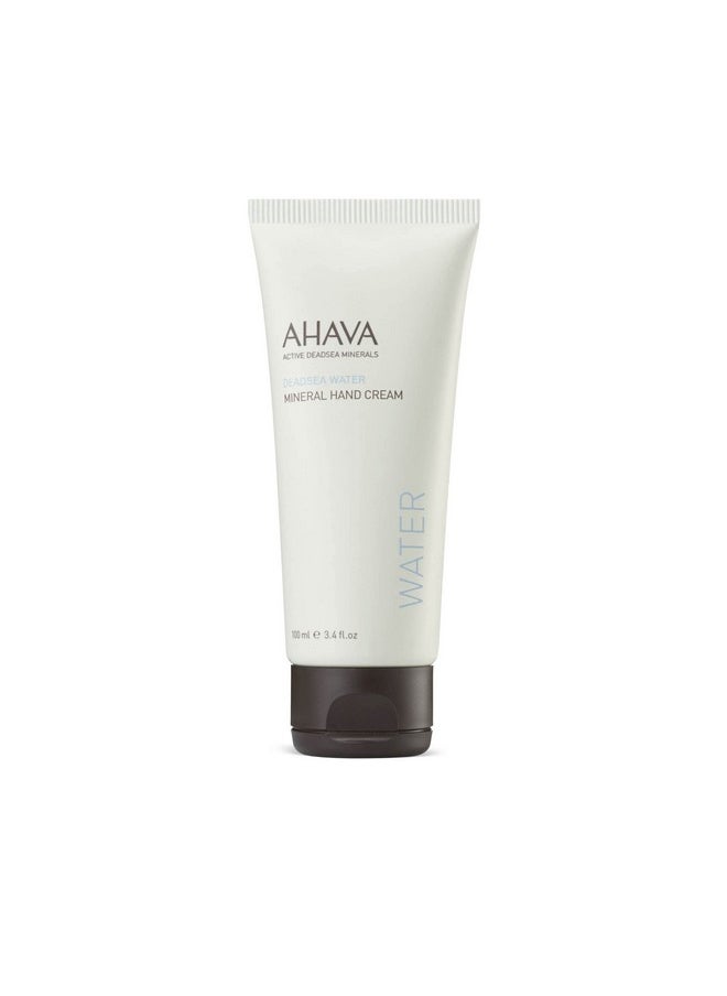 AHAVA Dead Sea Water Mineral Hand Cream - Hand Moisturizer For Dry Cracked Hands, Light & Fast Absorbing, Enriched with Exclusive blend Osmoter, Smoothing Witch Hazel & Soothing Allantoin, 3.4 Fl.Oz